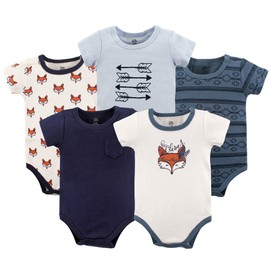 Yoga Sprout Cotton Bodysuit, 5 Pack, Be Clever, 3-6 Months
