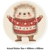 Extra Large 460mm 'Cute Christmas Hedgehog' Permanent Sticker Decal for