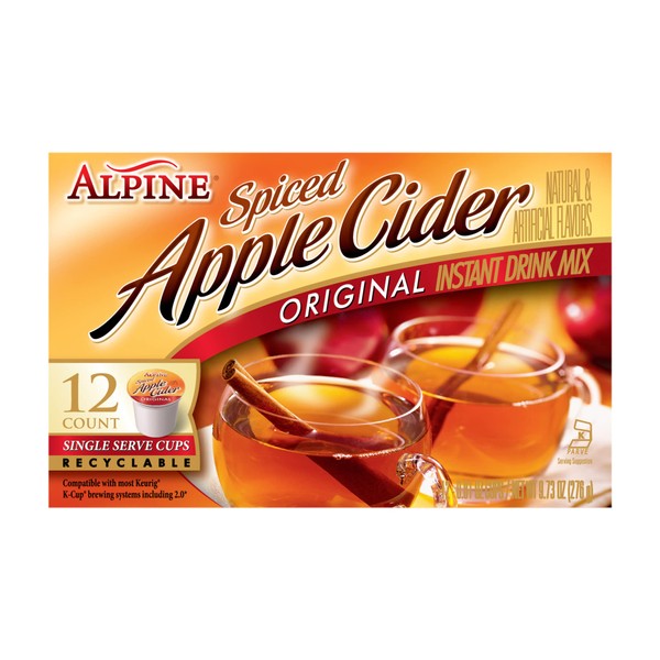 Alpine Original Spiced Apple Cider Instant Drink Mix, Single Serve K-Cups, 12 CT (Pack of 6)