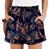 Angerella Women's BlueLeaves Floral Print Casual Shorts with 2 Pockets