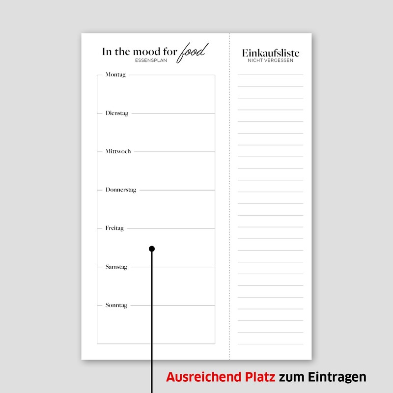 Primus Print Menu Planner with Shopping List - Food Planner