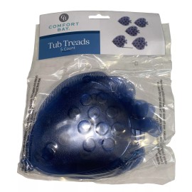 Comfort Bay Fish Shapes Blue Non Slip Safety Shower Treads Bath Tub 5 Count