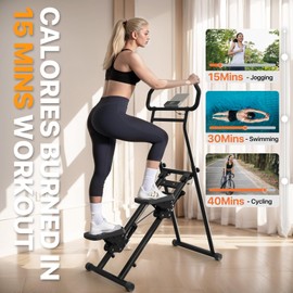 MACYO Stair Stepper for Home Workout - Full-Size Foot Pedals with Tablet Holder, Foldable Stepping Climbers, Easy Assembly, Compact Design for Cardio & Leg Training (Black)