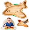 Bamboo Divided Suction Plate Baby - Strong Suction Toddler Plates