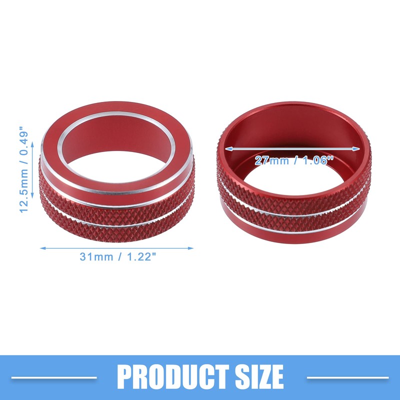 X AUTOHAUX AC Control Switch Knob Cover Ring Trim for