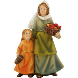FADEDA Mother with Child/Height: 9 cm/Hand-painted/Detailed Nativity Scene Figures - Christmas Table Decoration Nativity Accessories