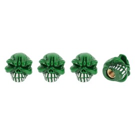 A ABSOPRO Tire Valve Stem Caps Decorative 7x20mm Tyre Valve Dust Covers Resin Copper Green 4 Pcs