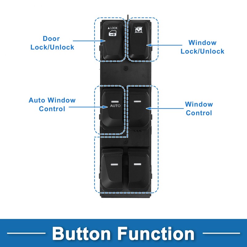 A ABSOPRO Hyundai Tucson 2010-2015 Black Electric Window Switch Front