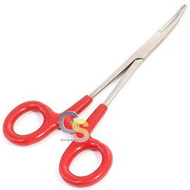 G.S Mosquito Forceps Curved 5" RED DEP