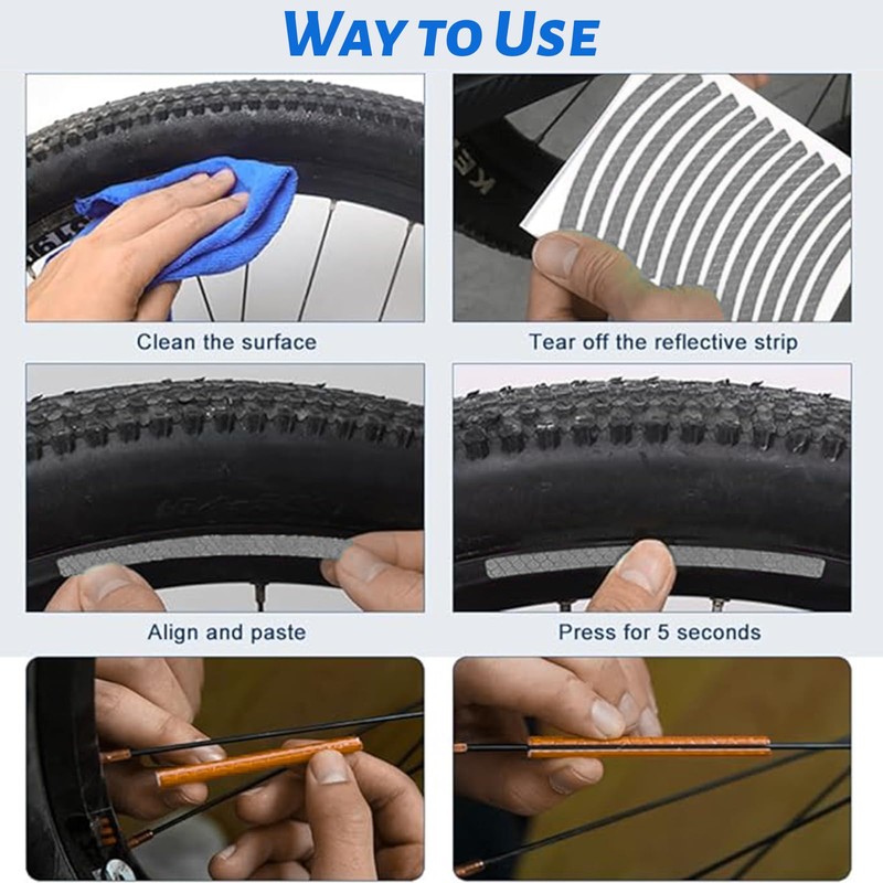 Yeria Bicycle Spoke Reflectors, Reflectors Bicycle, Reflector Stickers for Bicycle,
