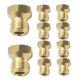 CADUFUELLY 10Pcs M6x0.75mm/0.5mm Brass Jet Nozzles, Thread Propane Gas Orifice Nozzle Replacement for Propane Lpg Gas Pipe Water Heater DIY Burner Parts