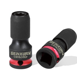 Geinxurn 2PCS Impact Screwdriver Bit Holders, 3/8-Inch Square Drive to 1/4-Inch Quick Release Hex Socket Adapter for Impact Wrench