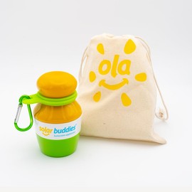 Green bag bundle Solar Buddies Refillable Roll On Sunscreen Suncream Applicator Bag Bundle With Applicator Carabina Clip For Families, Kids, Adults, Travel Set