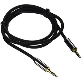Monoprice Audio Cable - 3 Feet - Black | 3.5mm Stereo Male to 3.5mm Stereo Male Gold Plated Cable for Mobile