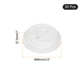uxcell Disposable Coffee Cup Lids, 50 Count 89mm U-Shaped Plastic Lids for 10/12/16OZ Coffee Cups, Suitable for Cold and Hot Drinks (White)