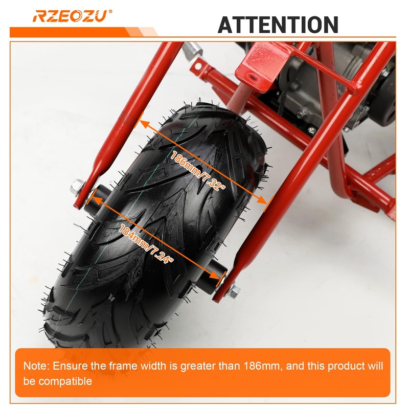 RZEOZU 6" Front Mini Bike Wheel Rims Kit for Mega