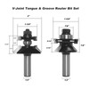 SICWOOD 2pcs V-Joint Tongue & Groove Bit Set 1/2 Shank,