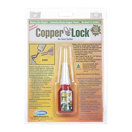 ComStar Copper Lock, No Heat Solder for Copper & Brass Pipes, Instant Leak-Proof Seal Up to 500 PSI, Handles All Refrigerants, Withstands -60°F to 300°F,10 ml Bonding Solution for HVAC (10-801)