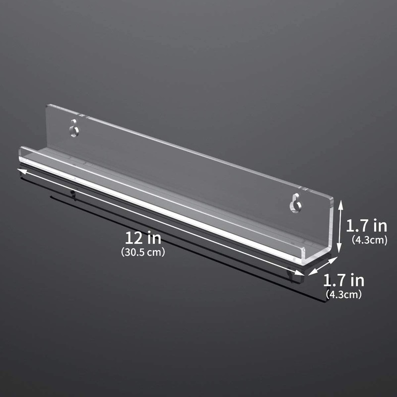 HIIMIEI Acrylic Vinyl Record Wall Mount Shelf, Holder for LP