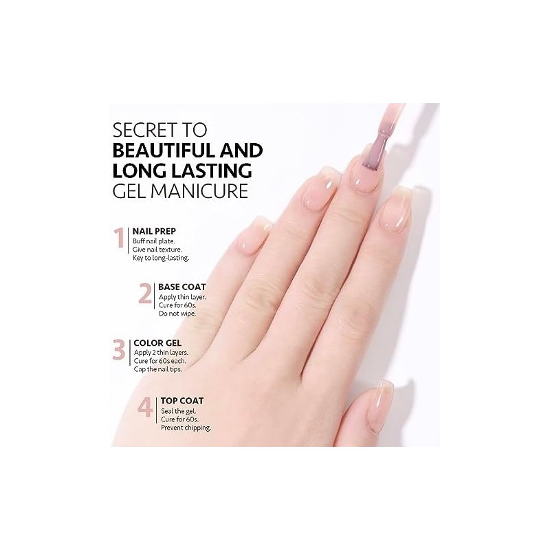 GAOY- Esmalte de uñas en gel nude Pink Jelly, esmalte