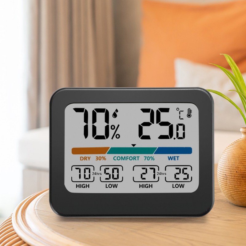 Household Large Screen Digital Display Temperature and Humidity Meter Multifunctional