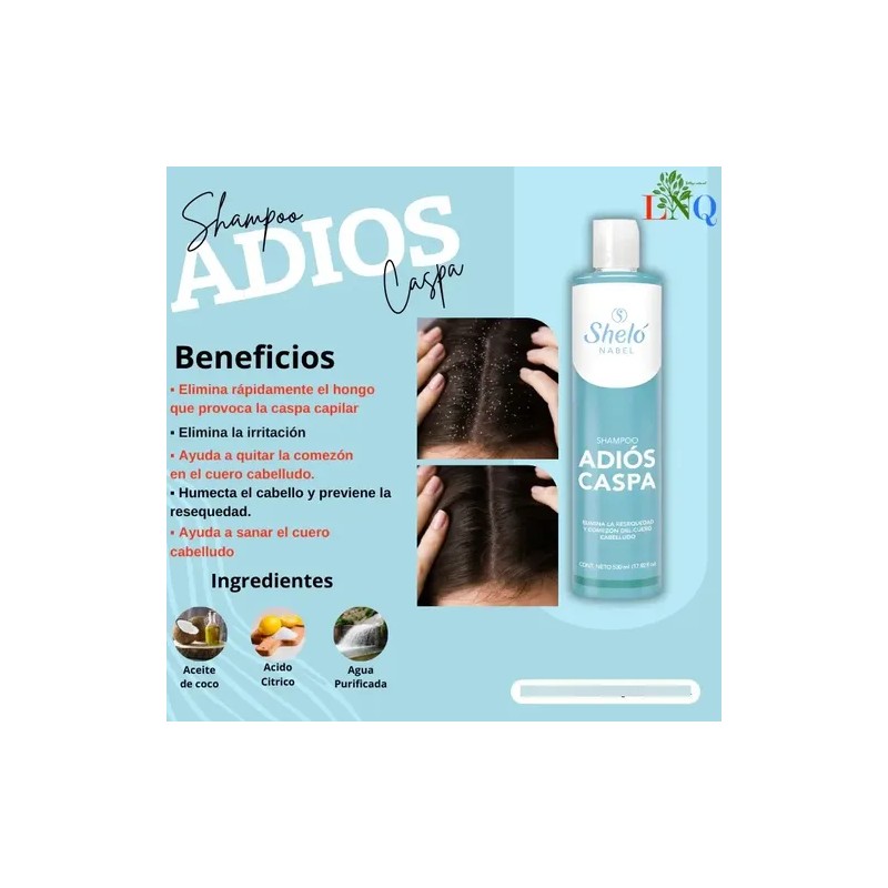 Shampoo Adiós Caspa + Ajo 100% Eficaz / Sheló Nabel