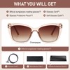 PUBOWT Bifocal Reading Sunglasses for Women Oversized Cat eye Fashion