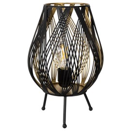 Northlight Cage-Style Iron Table Lamp - 12" - Black and Gold