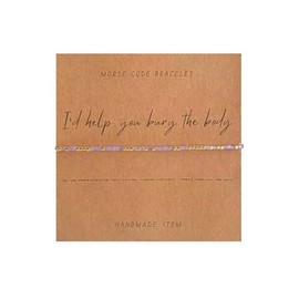 DATOA I‘d Help You Bury The Body Morse Code Beads Bracelet to Friend Gold Friendship Strand Bracelet Jewelry for Women - Purple