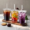 Ginkgo 100-Pack 20oz Clear Plastic Iced Coffee Cups with Lids