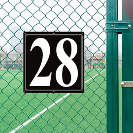 i-CowFun Premium Aluminum Number Signs 28, Metal 12" X 12" Black Numbered Signs Outdoor for Parking Lots, Floor, Dock, Court, Aisle, Field, High Visibility, No Fade, Weather-resistant