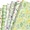 Spring Wildflower Wrapping Paper 12 Sheets Wildflower Butterfly Decorations Gift