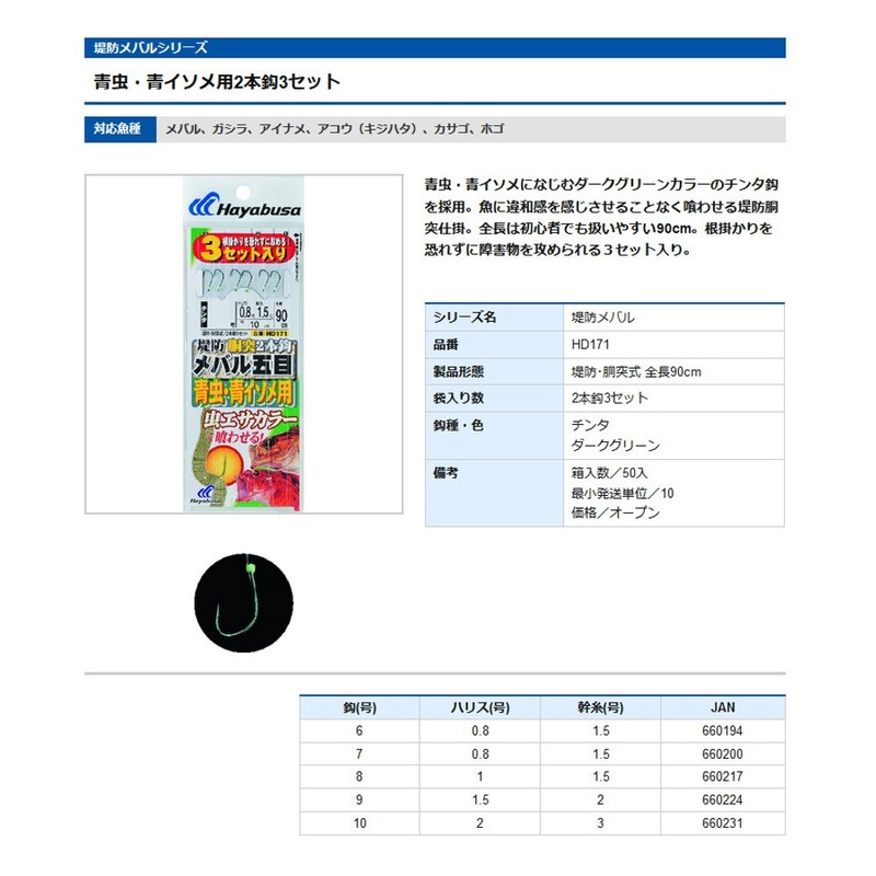 HAYABUSA HD171 embankment rockfish Gomoku Caterpillar blue isomerase 7 0.8