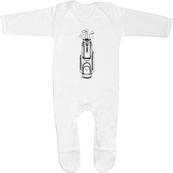 Azeeda 0-3 Monate 'Golftasche gefüllt mit Schlägern' Baby Strampler/Schlafanzug (SS00088227)