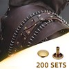 200 Sets Leather Rivets, 8mm Double Cap Rivet Tubular Metal