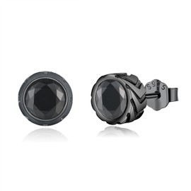 Black Stud Earrings 925 Sterling Silver Hypoallergenic Black CZ Earrings Black Earrings Studs Jewellery Gifts for Women Men