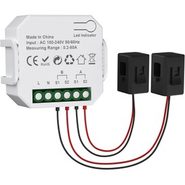Frotlvm 2 Channel WiFi Smart Power Meter, 80A Energy Monitor, Smart Life App Compatible, Compatible with Alexa and Google Assistant