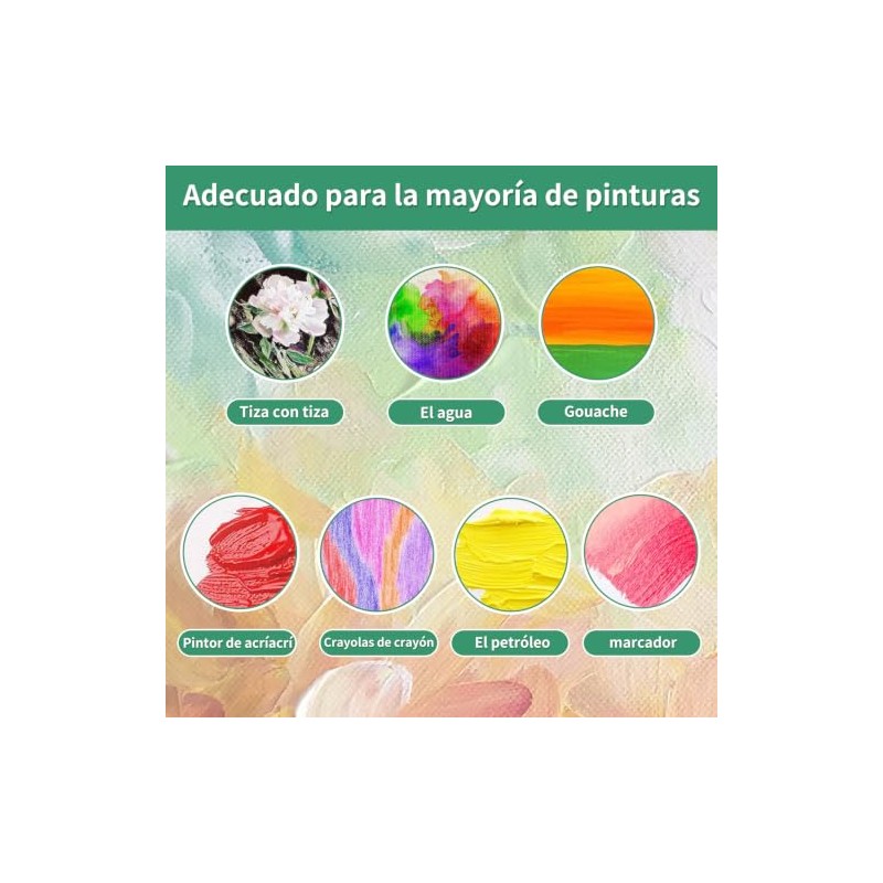 Juego de 10 Lienzos para Pintar,Bastidor De Algodón con 5