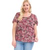 LEEBE Women’s Plus Size Round Neck Short Sleeve Printed Mesh