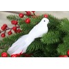 Feizeisun White Christmas Bird Decorations, 12pcs Artificial White Dove Birds