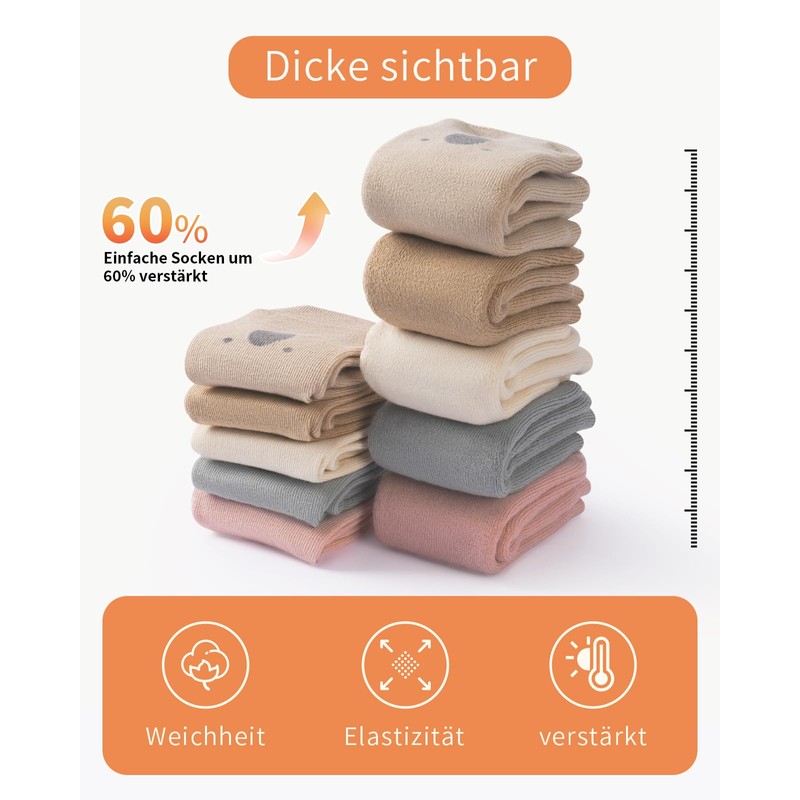 Kyopp 5 Pairs Socks Baby and Toddlers with Animal Motifs