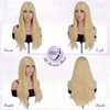 Haloo Blonde Wigs with Curtain Bangs Long Layered Natural Looking