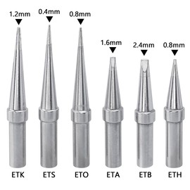 Gasea 6pcs ETA ETB ETH ETK ETO ETS Soldering Iron Tips Replacement Solder Iron Tips Kit for WE1010NA WES51 WES50 WEP70 Weller Solder Station