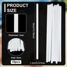 BENECREAT 10Pcs 13.8Inches White Glue Covered Manganese Steel Corset Boning, 1/2" Width Spiral Metal Corset Boning Steel, Spiral Corset Boning Stays Metal Boning for Corsets, Costumes Sewing