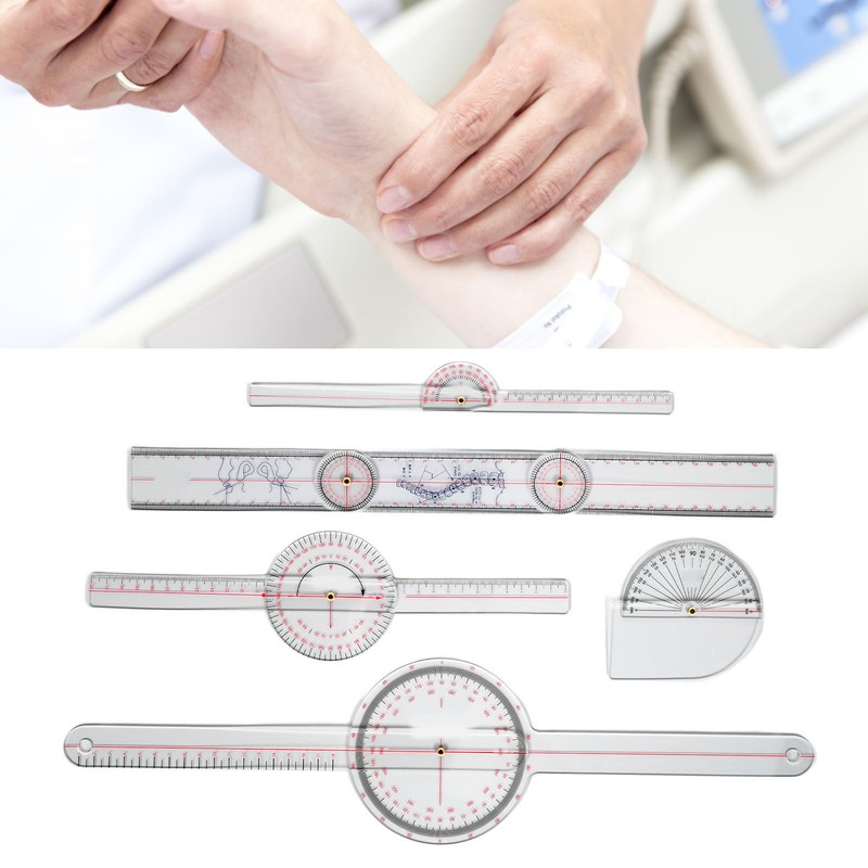 5Pcs Finger Small Joint Goniometer Clear Scale Transparent PVC Finger