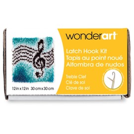 Wonderart Treble Clef Latch Hook Kit, 12" X 12"