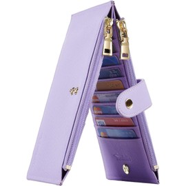 Travelambo RFID Wallet Women Bifold Multi Card Wallet Case with Zipper Pocke Credit Card Holder for Women