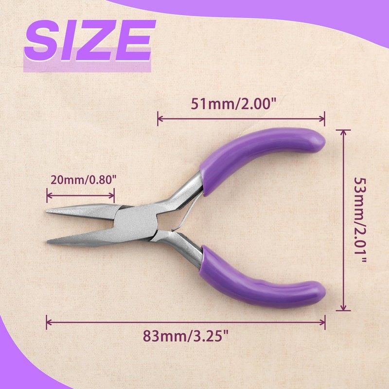 SPEEDWOX 3-Inch Chain Nose Pliers - Miniature Pocket Plier for