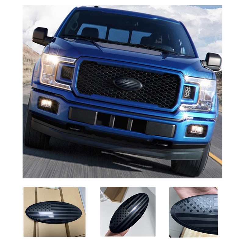 CONGCONG fit Ford Emblem, 9.5 inch Overlay Front Grille Tailgate