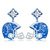 Football Earrings for Women Game Day Glitter Football Helmet Dangle